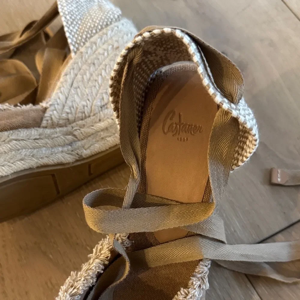 Tan Espadrille Wedge Sandals